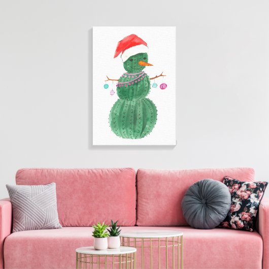 Een heel Cactus kerstman Canvas Afdruk (Insitu (Woonkamer))