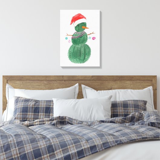 Een heel Cactus kerstman Canvas Afdruk (Insitu (Slaapkamer))