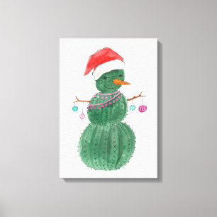 Een heel Cactus kerstman Canvas Afdruk