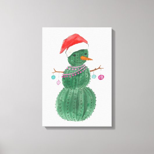 Een heel Cactus kerstman Canvas Afdruk (Voorkant)