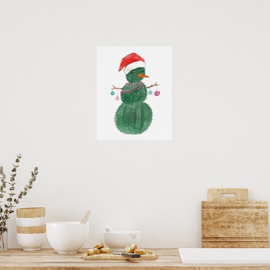 Een heel Cactus kerstman Poster (Keuken)