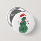 Een heel Cactus kerstman Ronde Button 5,7 Cm (Voorkant /achterkant)