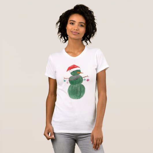 Een heel Cactus kerstman T-shirt (Voorkant volledig)