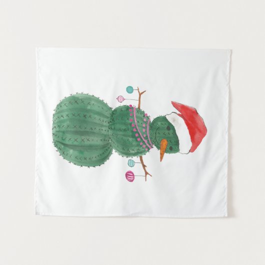 Een heel Cactus kerstman Wandkleed (Voorkant (horizontaal))