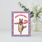 Een heel Duits Shepherd Candy Cane Kerstmis Briefkaart (Staand voorkant)