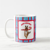 Een heel Duits Shepherd Candy Cane Kerstmis Koffiemok (Links)