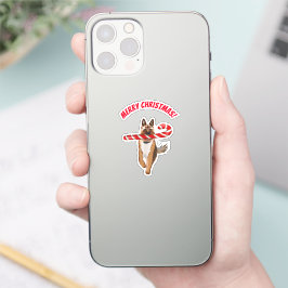 Een heel Duitse Herders Snoepriet Kerstmis Sticker