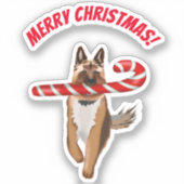 Een heel Duitse Herders Snoepriet Kerstmis  Sticker (Voorkant)