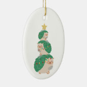 Een heel egel kerst keramisch ornament (Rechts)