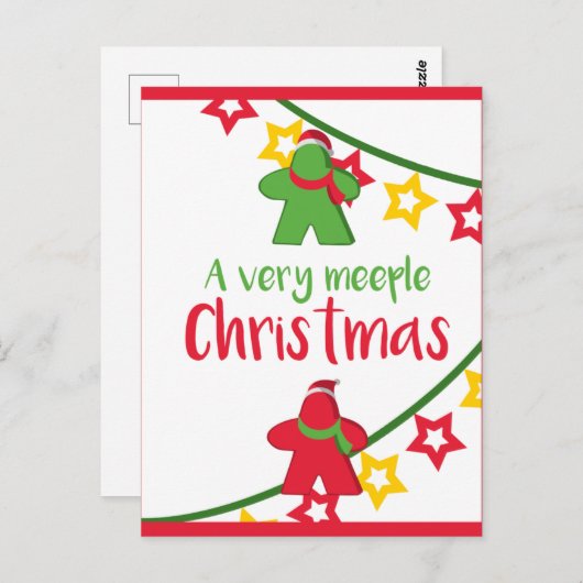 Een heel fraai kerstbordspel briefkaart (Voorkant / Achterkant)