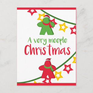 Een heel fraai kerstbordspel briefkaart