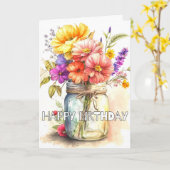 Een heel gelukkige verjaardag kaart (Gele Bloem)