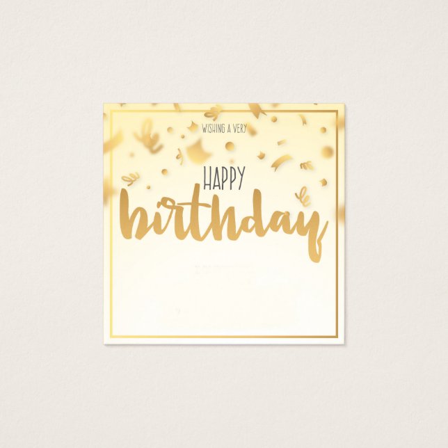 Een heel gelukkige verjaardag wensen vierkante visitekaartjes (Voorkant)