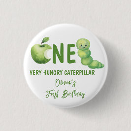 Eén heel hongerige rups eerste verjaardagsfeestje ronde button 3,2 cm