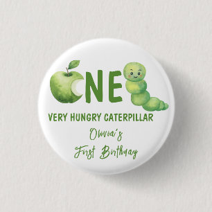 Eén heel hongerige rups eerste verjaardagsfeestje ronde button 3,2 cm
