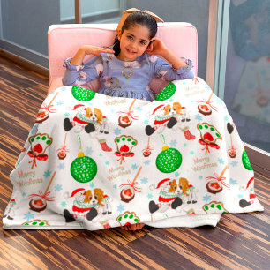Een heel kerstfeest Cavalier King Charles Kerstmis Fleece Deken