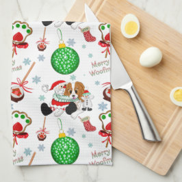 Een heel kerstfeest Cavalier King Charles Kerstmis Theedoek