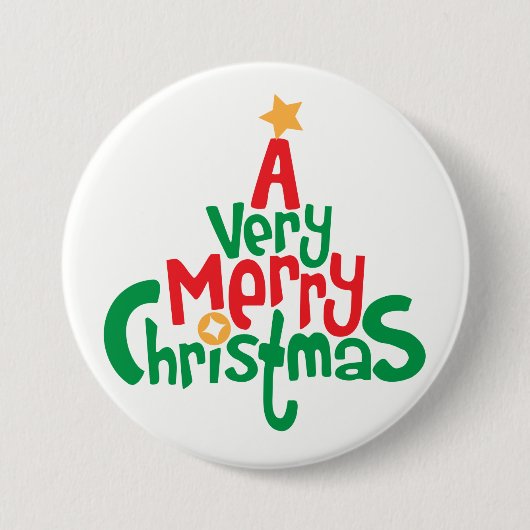 Een heel kerstfeest ronde knop button 7,6 cm (Voorkant)