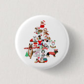 Een heel kerstfeest voor honden ronde button 3,2 cm (Voorkant)