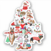 Een heel kerstfeest voor honden sticker (Voorkant)