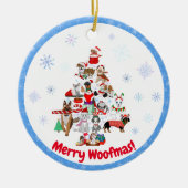 Een heel kerstfeestelijk hondje keramiek ornament (Voorkant)