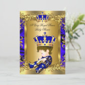 Een heel koninklijk Baby shower Brunette Baby Kaart (Staand voorkant)