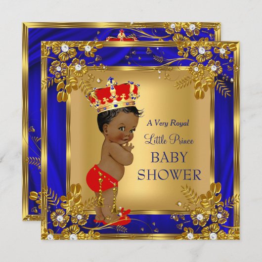 Een heel koninklijk Baby shower Etnische Kaart (Voorkant / Achterkant)