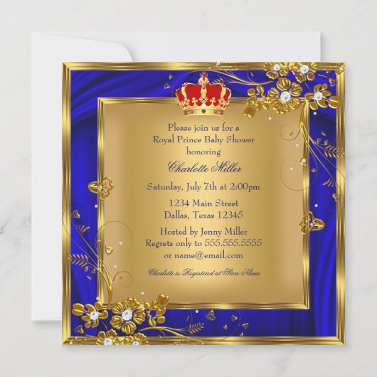 Een heel koninklijk Baby shower Etnische Kaart (Achterkant)