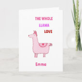 Een heel lama-liefde Valentijnskaart Kaart (Voorkant)