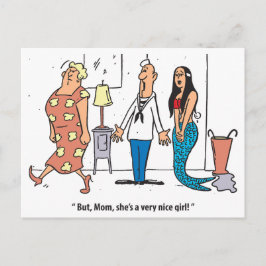 Een heel leuk meisje, hilarisch, vintage  briefkaart