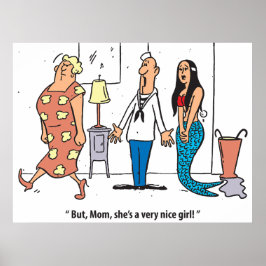 Een heel leuk meisje, hilarisch, vintage poster