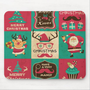 Een heel Manly kerstcollage Muismat