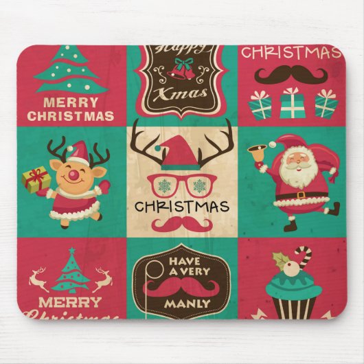 Een heel Manly kerstcollage Muismat (Voorkant)