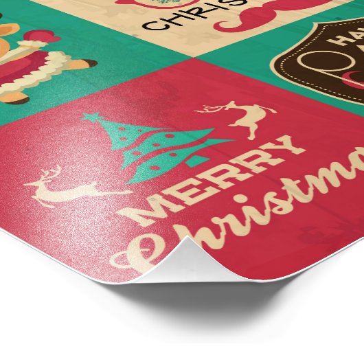 Een heel Manly Kerstsnor Collage Foto Afdruk (Hoek)