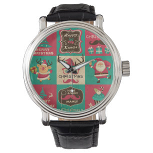 Een heel Manly Kerstsnor Collage Horloge