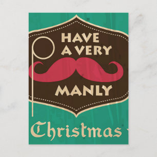 Een heel mannelijk kerstBriefkaart Feestdagenkaart
