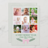 Een heel Merry Year, Eerste kerstmis, Foto Kaart (Voorkant / Achterkant)