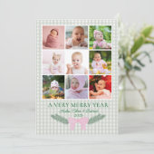 Een heel Merry Year, Eerste kerstmis, Foto Kaart (Staand voorkant)