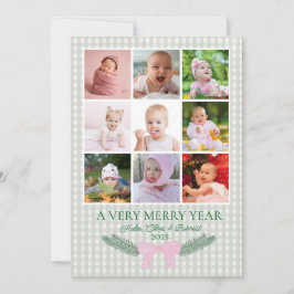 Een heel Merry Year, Eerste Kerstmis, Fotokaart Feestdagenkaart