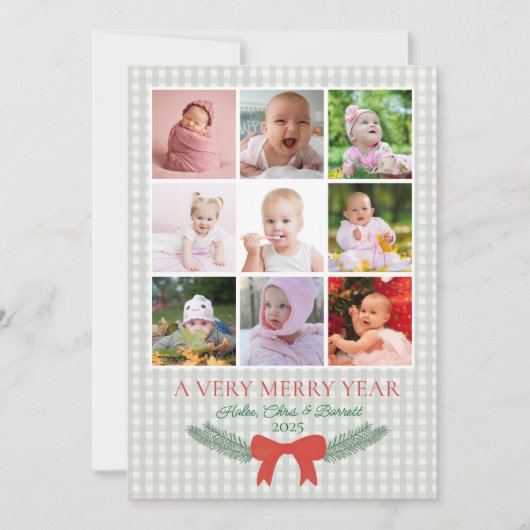 Een heel Merry Year, Kerst Foto Kaart (Voorkant)