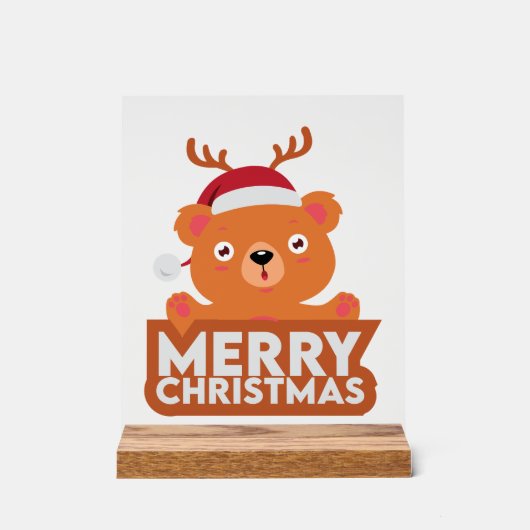 Een heel prettig kerstfeest acryl bord (Voorkant)