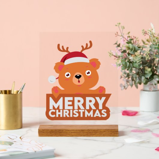 Een heel prettig kerstfeest acryl bord (Huwelijk)