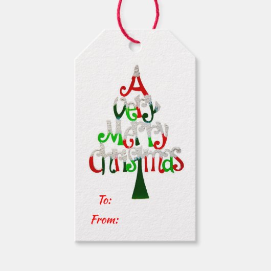 Een heel prettig kerstfeest cadeaulabel (Voorkant)