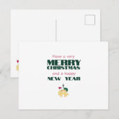 Een heel prettig kerstfeest en een gelukkig nieuwj briefkaart (Voorkant / Achterkant)