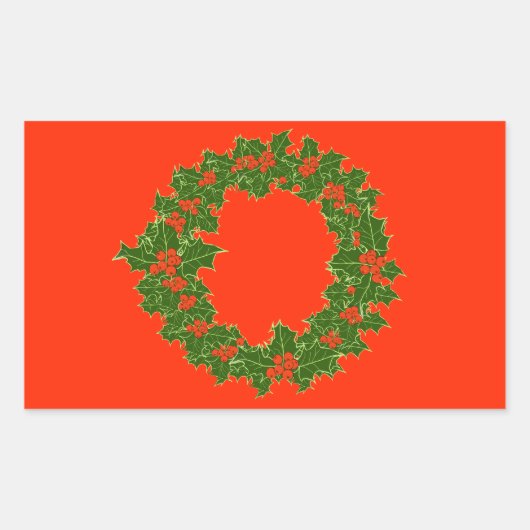 Een heel prettig kerstfeest rechthoekige sticker (Voorkant)
