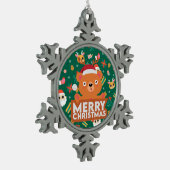 Een heel prettig kerstfeest tin sneeuwvlok ornament (Links)