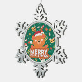 Een heel prettig kerstfeest tin sneeuwvlok ornament (Rechts)