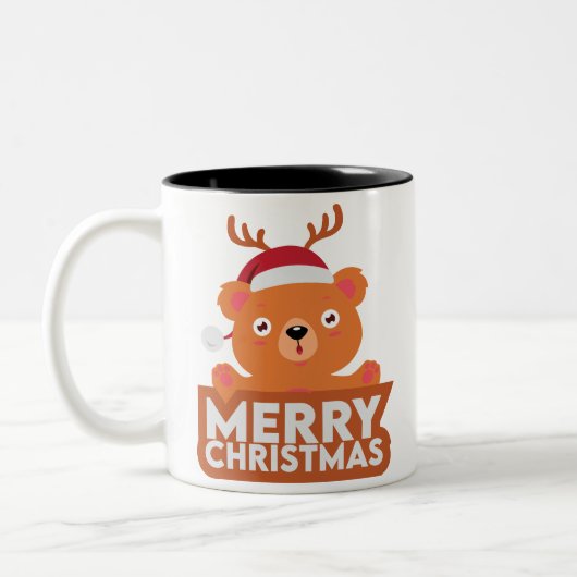 Een heel prettig kerstfeest tweekleurige koffiemok (Links)