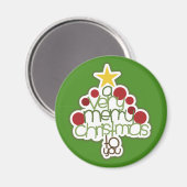 Een heel prettig kerstfeest voor je moderne cadeau magneet (Voorkant / Achterkant)