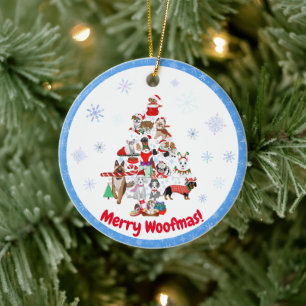 Een heel prettig kerstkeramisch Ornament van Doggi
